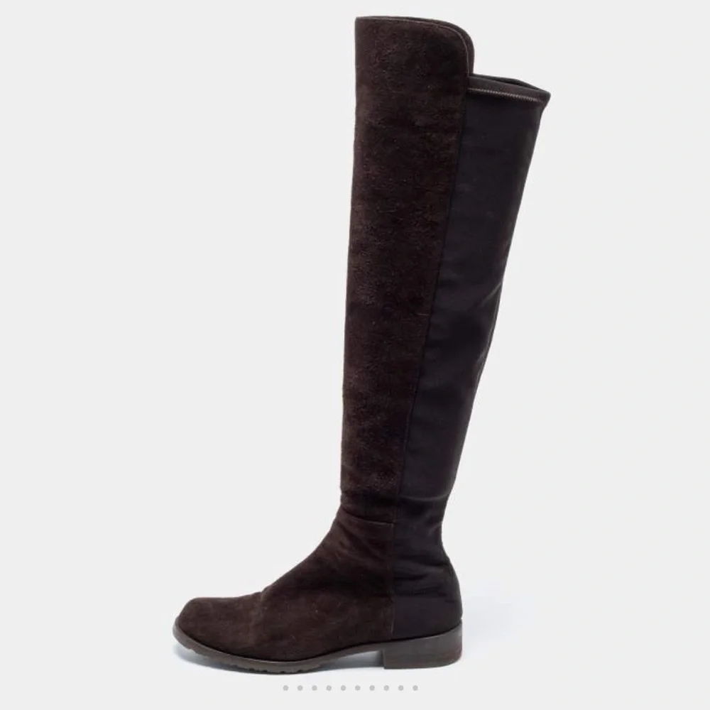 Stuart Weitzman Suede and Microstretch Over-The-Knee Boots